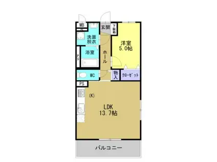 プランドールソフィアVI(1LDK/1階)の間取り写真