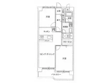 グリセーヌ新川崎(2LDK/2階)の間取り写真