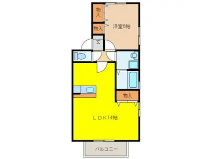 ラ・プレミール(1LDK/1階)の間取り写真
