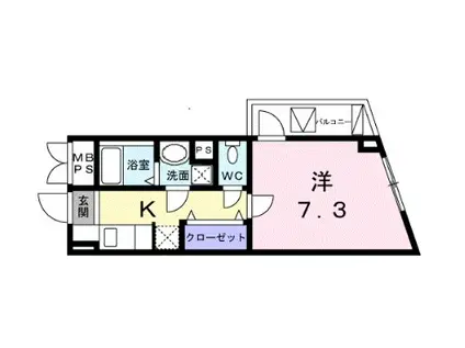 ヴィチーノ アル ポンテ品川(1K/4階)の間取り写真