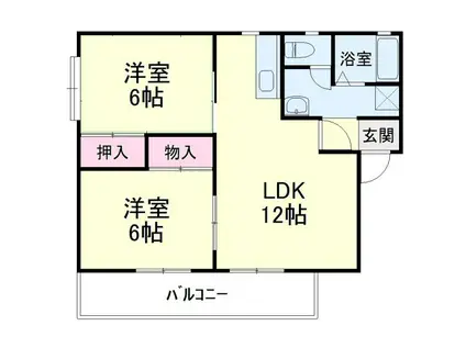 サニーメゾン(2LDK/2階)の間取り写真