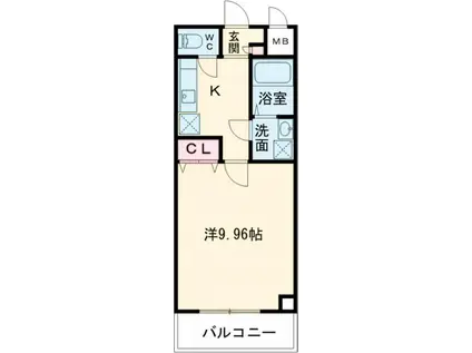 トリエ・ヴェール(1K/2階)の間取り写真