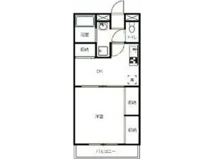 アンプルール フェール縁I(1DK/2階)の間取り写真