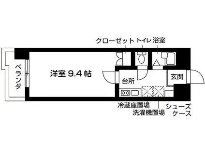 カルチェ千歳烏山(1K/2階)の間取り写真