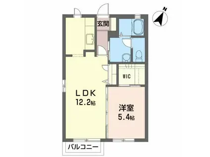 ディアスKI(1LDK/2階)の間取り写真