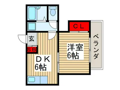 フローラルハイム(1DK/3階)の間取り写真