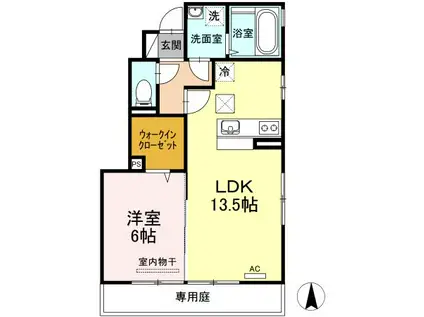 セジュール小坂 A棟(1LDK/1階)の間取り写真