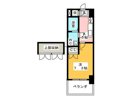 CLUB ORIENT BLD NO.81 AMARIGE (1K/1階)の間取り写真