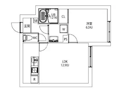 MAXIV CITY文京小石川(1LDK/3階)の間取り写真