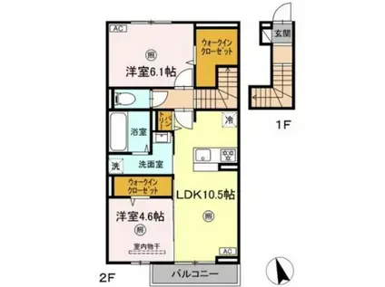 D-ROOMシリウスアーク(2LDK/2階)の間取り写真