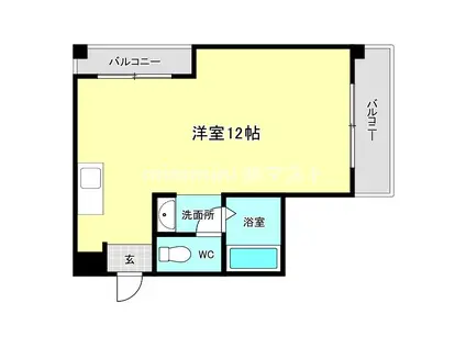 シャンクレール南堀江(ワンルーム/3階)の間取り写真