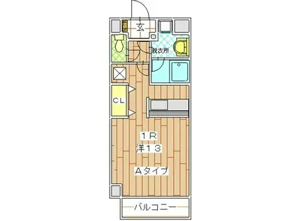 ハイトピア横浜(ワンルーム/6階)の間取り写真