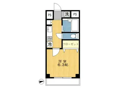 エスポワール(1K/3階)の間取り写真