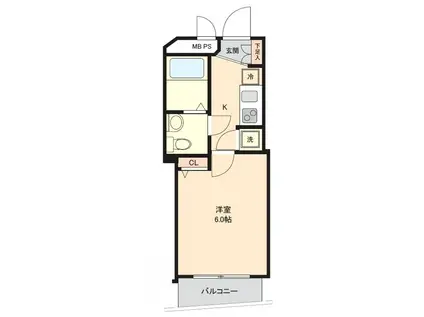 ヴェルト新宿イースト(1K/10階)の間取り写真