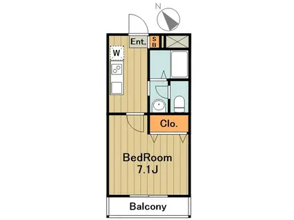 コンフォートN(1K/1階)の間取り写真