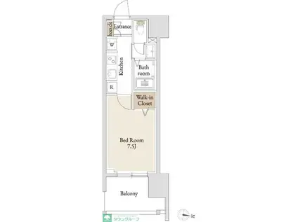 BLESS亀戸(1K/8階)の間取り写真