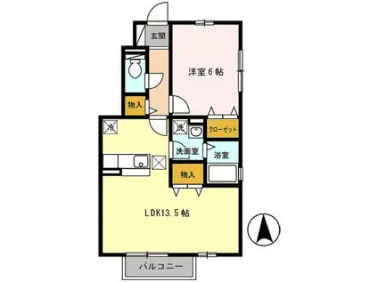 サン・クレール(1LDK/1階)の間取り写真