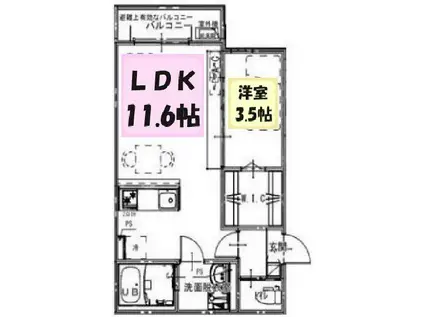 KEIAI RESIDENCE せんげん台IV(1LDK/1階)の間取り写真