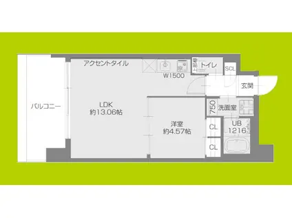プレジオ玉造(1LDK/7階)の間取り写真
