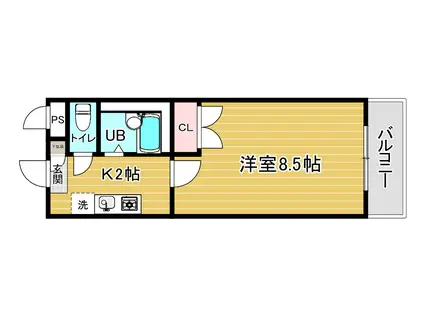 サンテミリオン空港前(1K/3階)の間取り写真