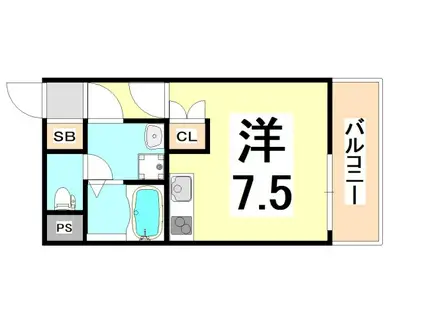 パラーダ立花(ワンルーム/3階)の間取り写真