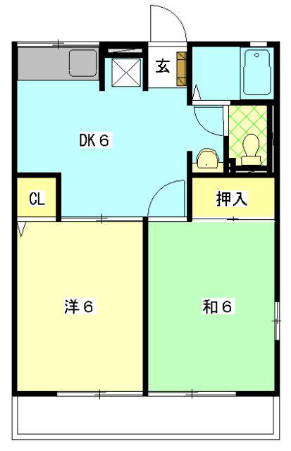COZY弥生(2DK/2階)の間取り写真