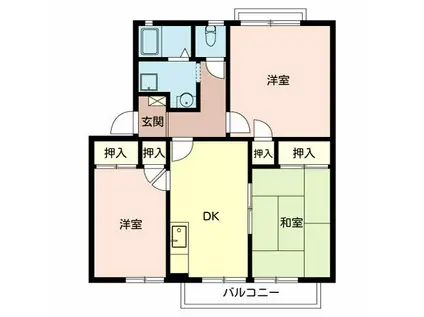 メゾン栄(3DK/1階)の間取り写真