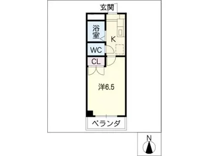 リズ スクエア 中棟1(1K/1階)の間取り写真