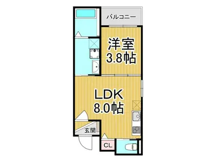 メゾンプラーナ笠屋(1LDK/2階)の間取り写真