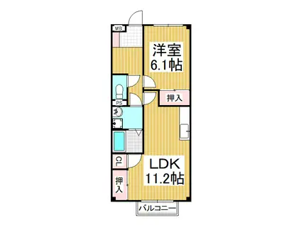 サープラスブライト(1LDK/2階)の間取り写真