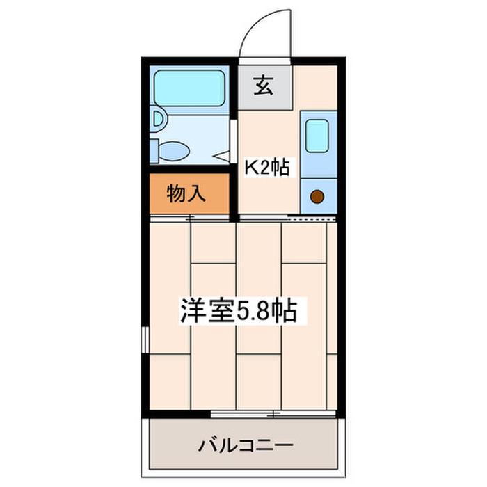 パークヒルズ(1K/2階)の間取り写真