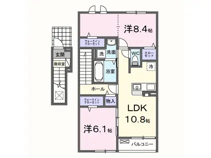 大網白里 2LDK(2LDK/2階)の間取り写真
