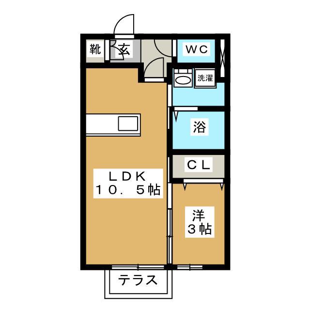 クレスト菰野(1LDK/1階)の間取り写真