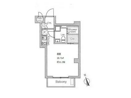 クレアツィオーネ浜松町(ワンルーム/11階)の間取り写真