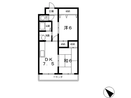 NS STYLE2(2DK/2階)の間取り写真