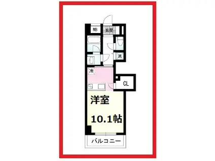 シエルブルー(ワンルーム/2階)の間取り写真