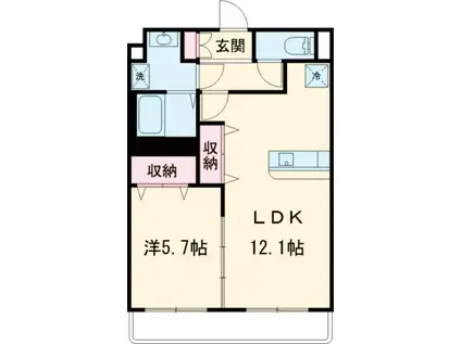 レジデンス カノン(1LDK/1階)の間取り写真