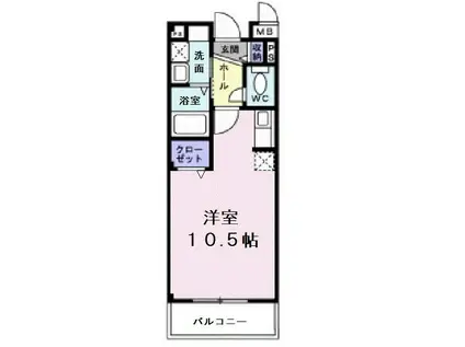 インヴィテ・ボヌ-ルI番館(ワンルーム/3階)の間取り写真