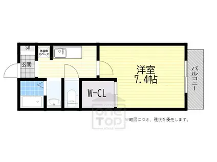 アビタシオン西川(1K/1階)の間取り写真
