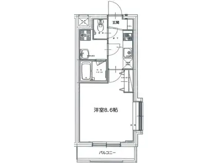 ブエナヴィスタI(1K/3階)の間取り写真