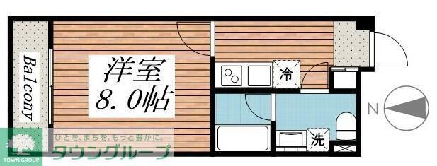 LUCENT COURT 代々木上原(1K/2階)の間取り写真