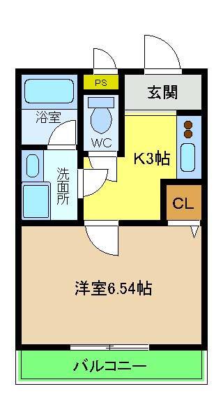 COZY HOUSE GUMINOKI(1K/2階)の間取り写真