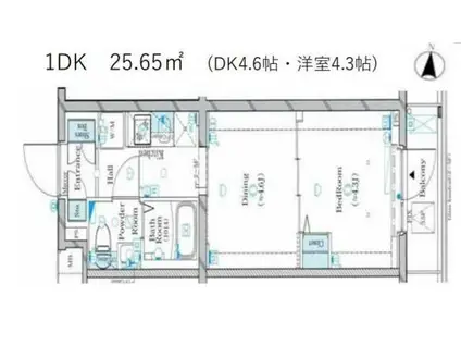 ガリシア池上II(1DK/5階)の間取り写真