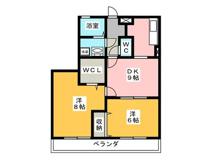 グランメール(2DK/3階)の間取り写真