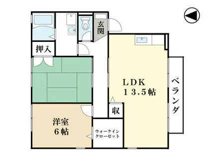 ソレイユII号館(2LDK/2階)の間取り写真