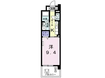 サンリット東郷(1K/2階)の間取り写真