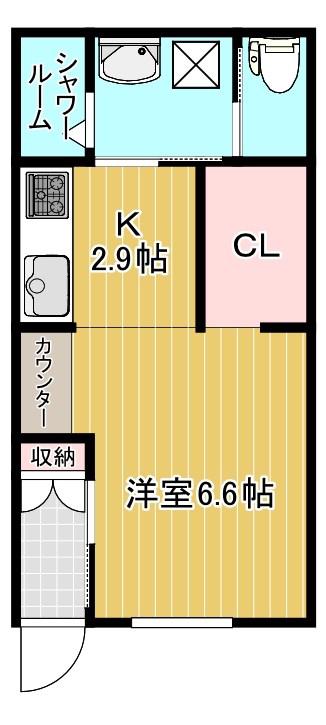 ASAKURAHOME(1K/2階)の間取り写真