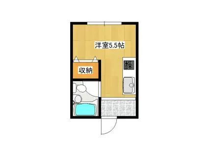 ライフピア東石岡(ワンルーム/1階)の間取り写真