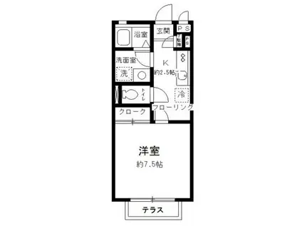 SUNNYCOURT(1K/1階)の間取り写真