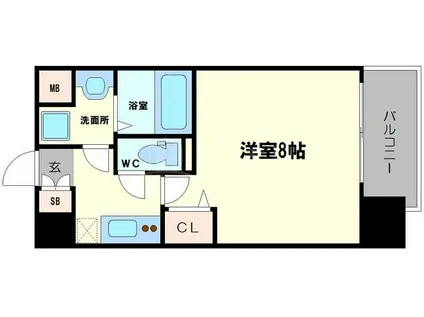 GRAND CINQ(1K/2階)の間取り写真